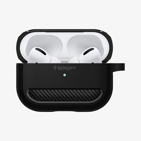ACS05482 - Apple AirPods Pro 2 Case Rugged Armor in matte black showing the front